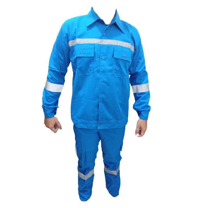 Seragam Kerja /Baju Celana Kerja /Kemeja Safety Okinawa Biru pertamina