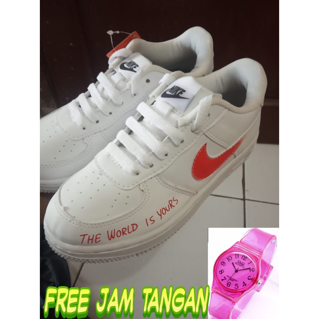 (COD) PREE JAM TANGAN SEPATU NIKE_20 PORCE ONE SEPATU SEKOLAH SEPATU KULIA SEPATU ANAK PEREMPUAN