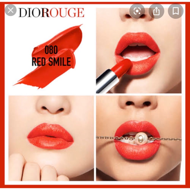 Dior rouge lipstick #080 red smile 