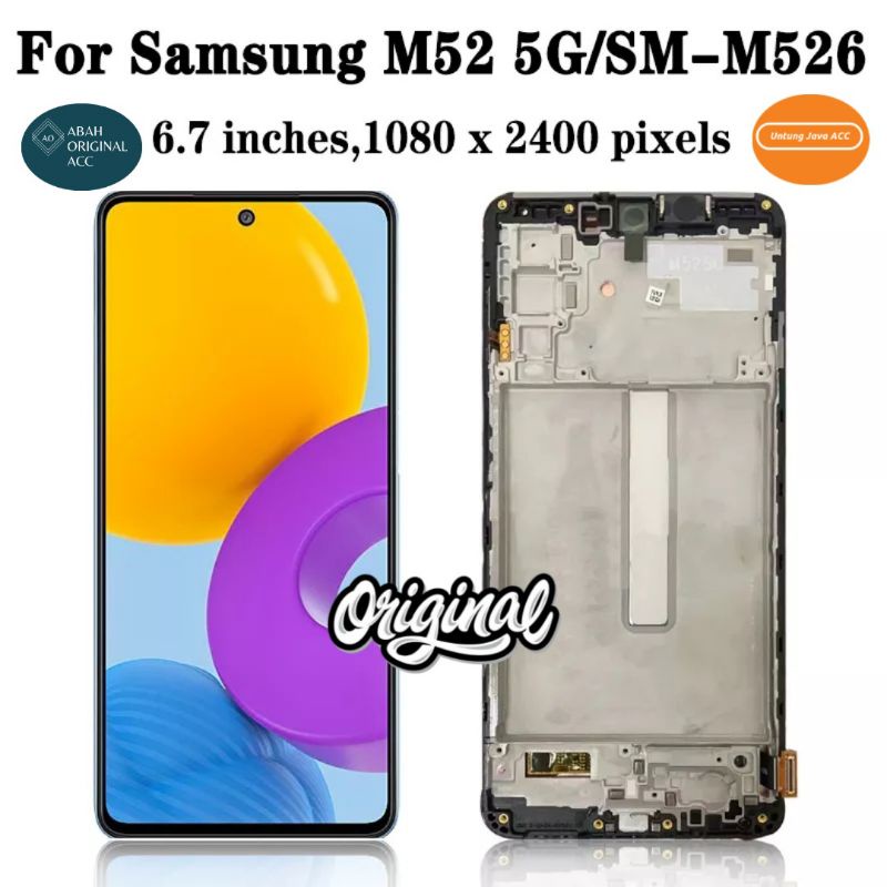 LCD SAMSUNG M52 5G FULLSET TOUCHSCREEN SUPER AMOLED SUPPORT FINGERPRINT ORI 100%