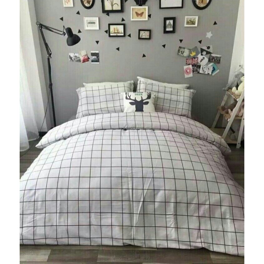 Sprei Motif Kotak  Kotak  ES04011787 uk 200x200x20 Shopee 