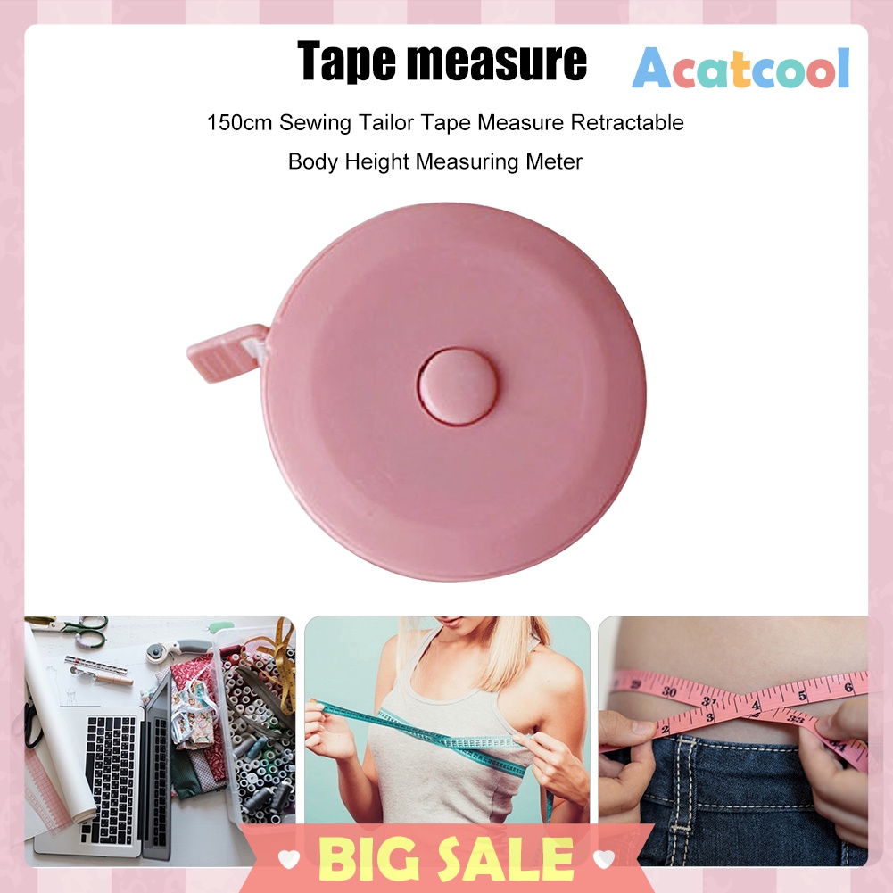 150cm Sewing Tailor Tape Measure Retractable Body Height Measuring Meter