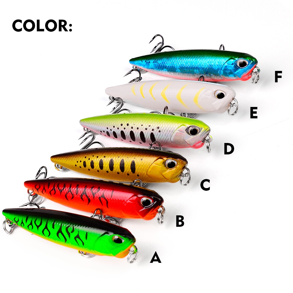 Umpan pancing pencil pensil WTD premium mancing casting permukaan ultralight floating fishing lure 6,5cm 5,5 gram