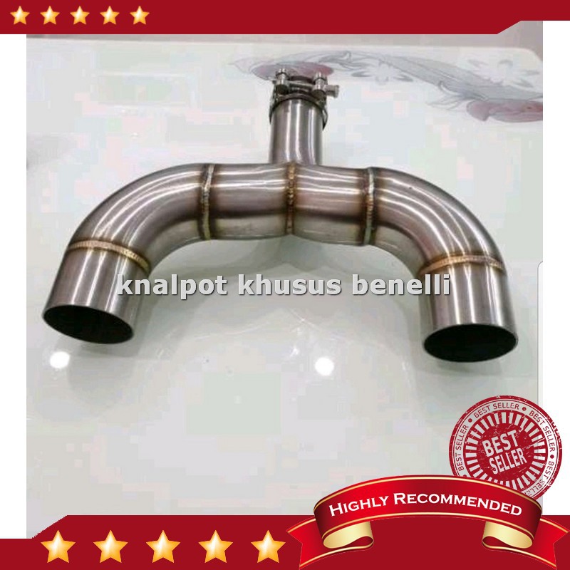 Jual Mid Pipe Slip on Y Benelli Bn 600 Tnt 600 Y Pipe Slip on Knalpot 2 inch dual Undertail