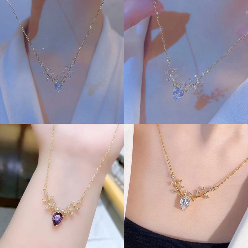 Kalung Rantai Dengan Liontin Rusa Kecil Untuk Wanita