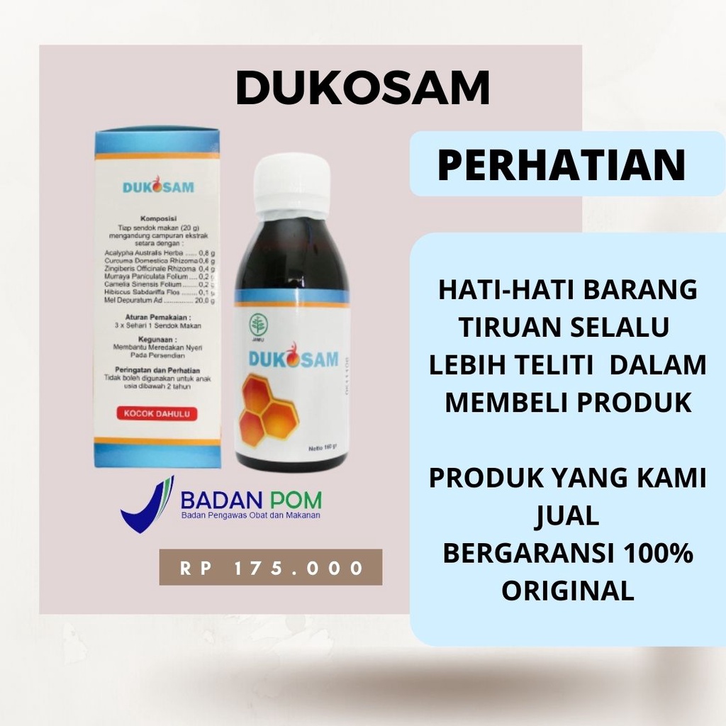 

DUKOSAM - Obat Asam Urat Penurun Kolesterol Tinggi Madu Herbal Meredakan Nyeri Sendi & Menurunkan Kolesterol 100% Original BPOM