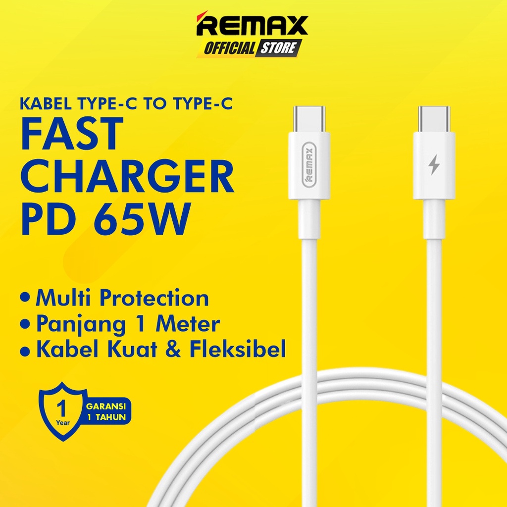 Remax Marlik Kabel Data Type C to Type C PD Fast Charging 65W RC-191