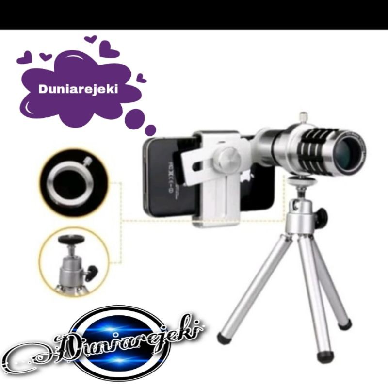 Telescope Paket Telephoto Telesscope HP Lensa Tele Zoom 12x