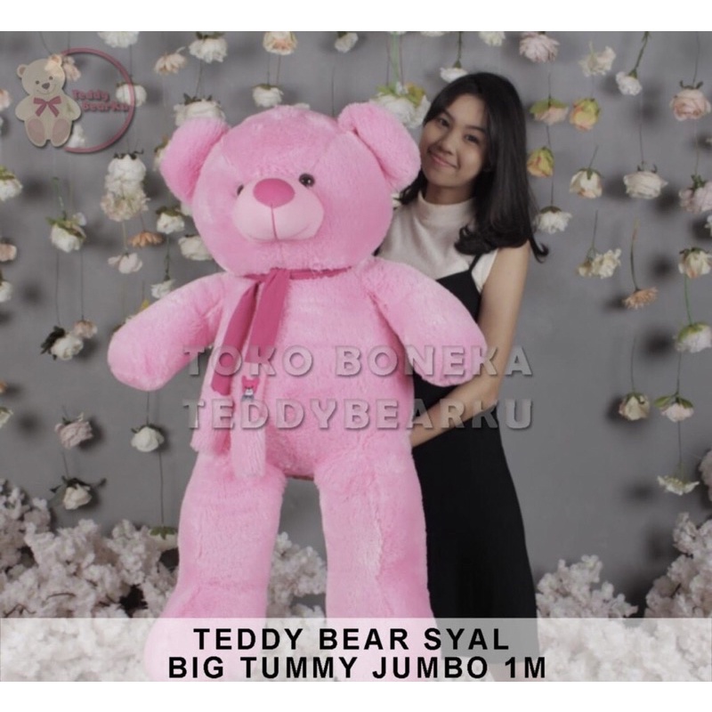 BONEKA BERUANG TEDDY BEAR SYAL Telapak JUMBO 1METER LABEL SNI