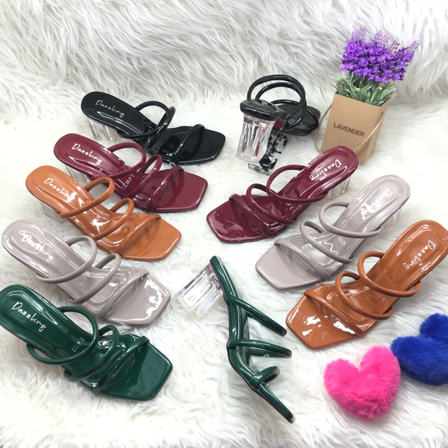  HL shoesimport Sandal  Heels  Tumit Kaca  Premium Tinggi 7 