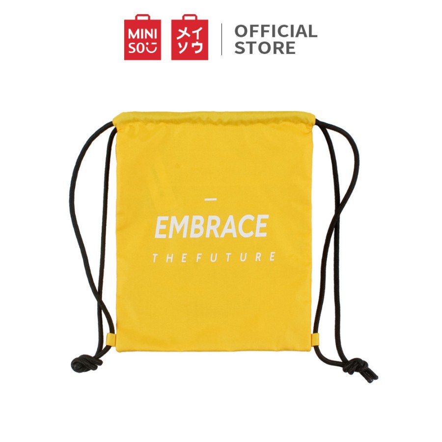 MINISO Tas Ransel Wanita Pria Backpack Tas Pungung Travel Serut Huruf