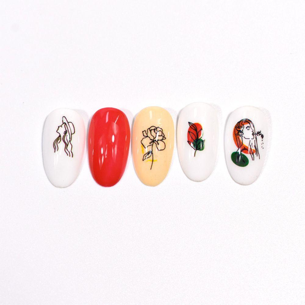 AUGUSTINA Agustina Stiker Kuku Wanita Fashion Salon Kuku Perekat Diri Decal Nail Sliders Manicuring Sticker