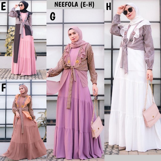 NEEFOLA by DCL PREMIUM (gamis outer, gamis set cardi, gamis cerutty polos)