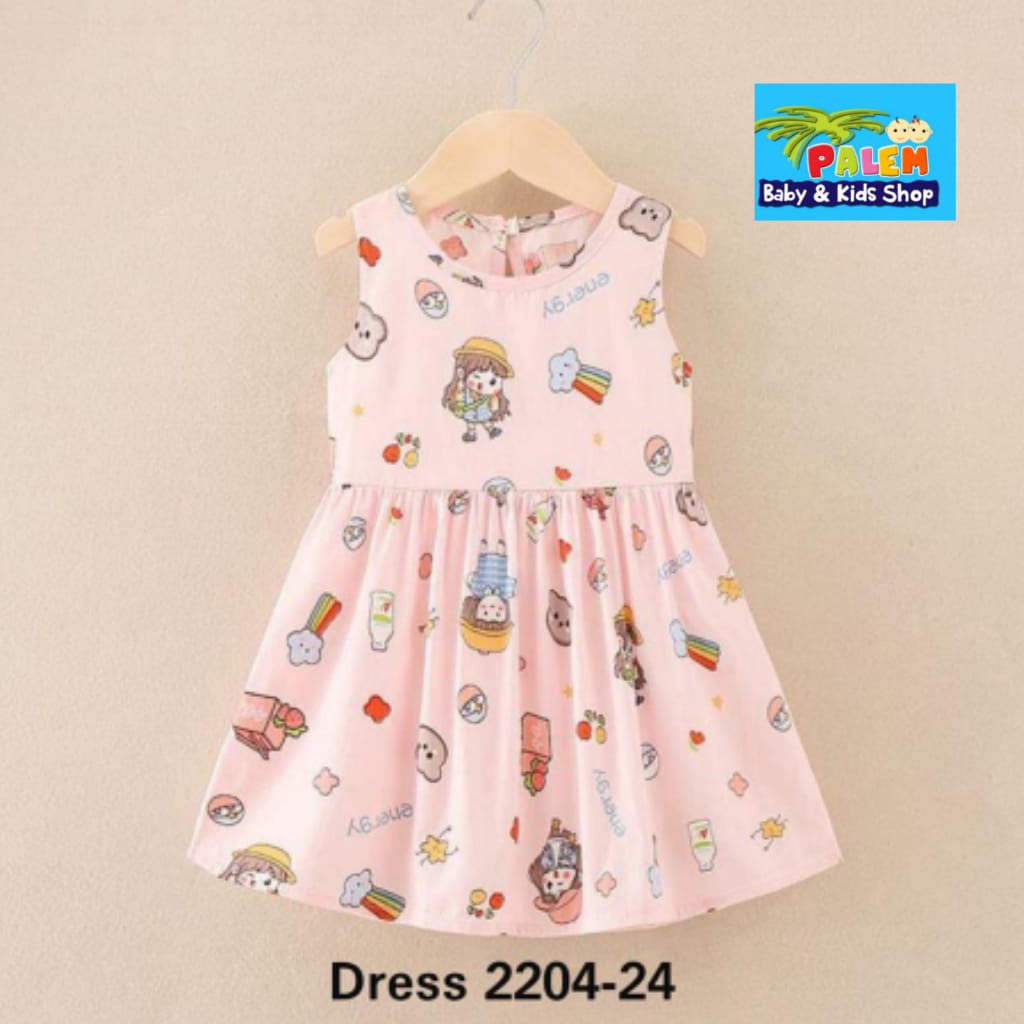 Dress anak perempuan karakter Girl korean style 1-6 tahun