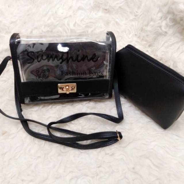 Tas wanita Transparan.fasion wanita import.tas selempang.gendong fashion hijaber