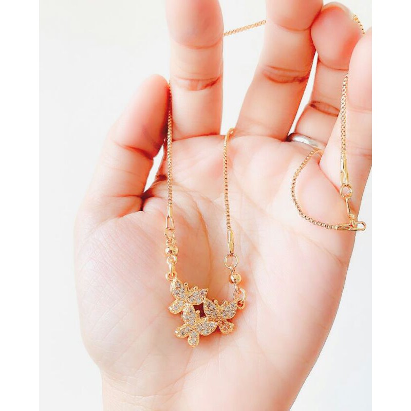 Kalung Anak Triple Butterfly Gold