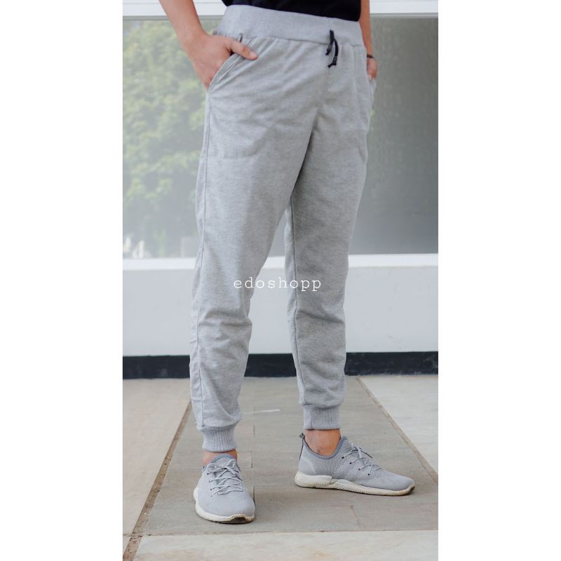 Celana Joger pria wanita Polos bahan Beby terry