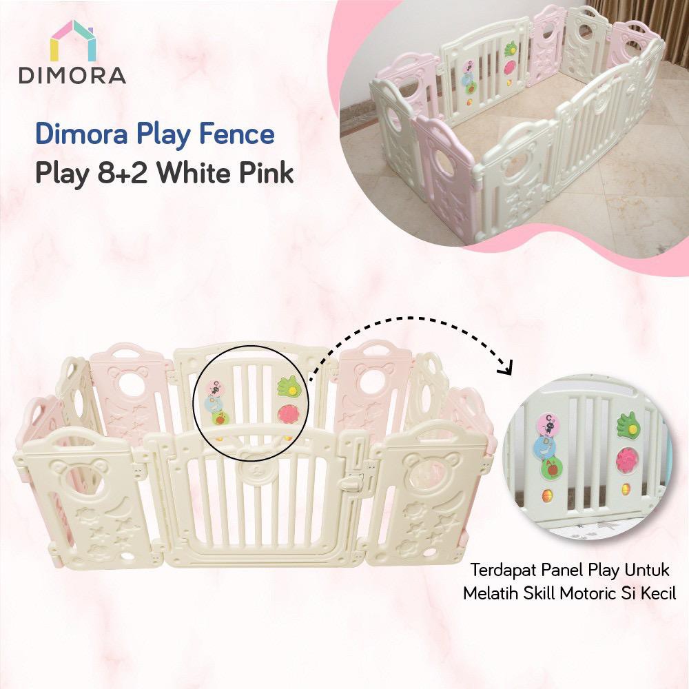 Dimora Fence PLAY 8 + 2 - Pink &amp; White Color Panel - Pagar pengaman anak