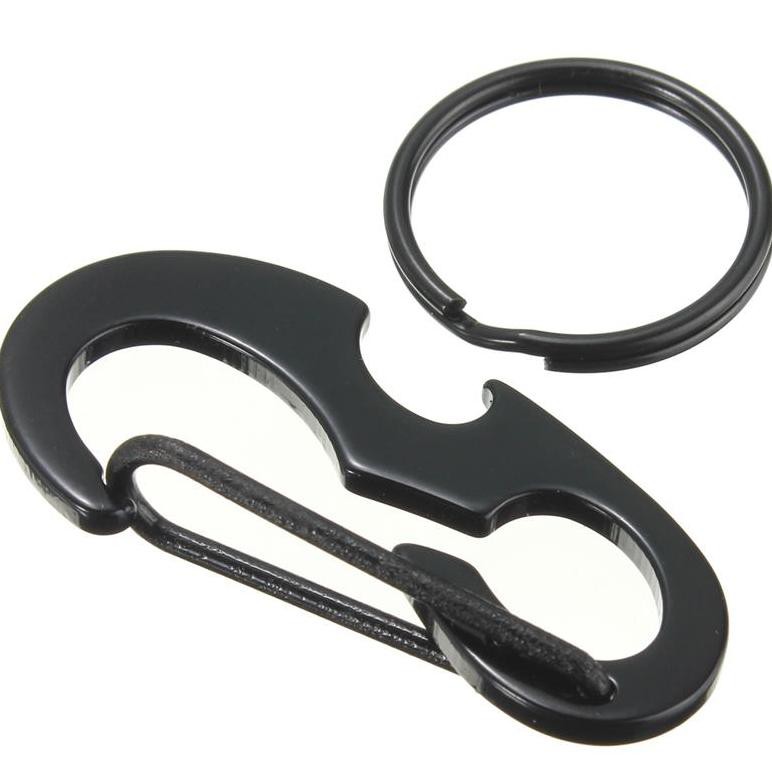 Relefree Black Beetle EDC Carabiner Stainless Steel with Bottle Opener - XT-11 - Black