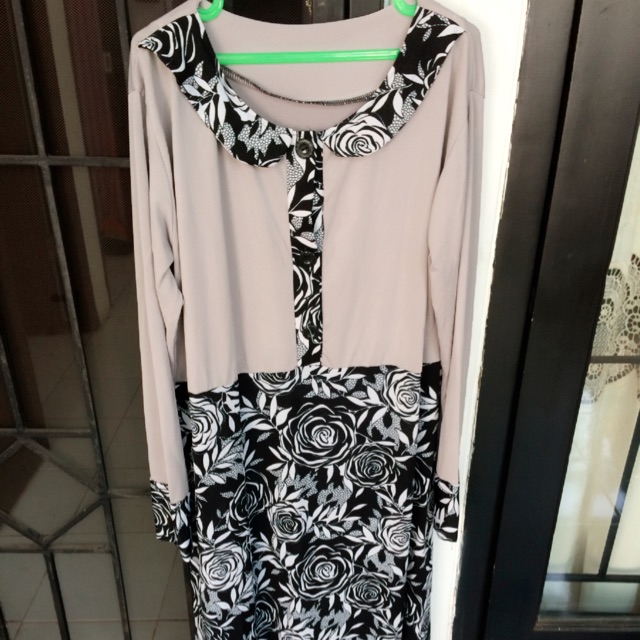 GAMIS ABU MOTIF SIMPEL HITAM