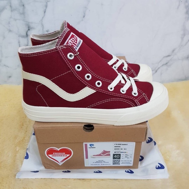 SEPATU LOKAL VENTELA PUBLIC HIGH MERAH MAROON ORIGINAL