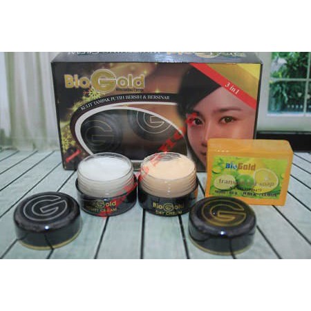 PAKET BIOGOLD BPOM ORIGINAL / BIO GOLD WHITENING CREAM 3IN1 (3  IN 1)  promo