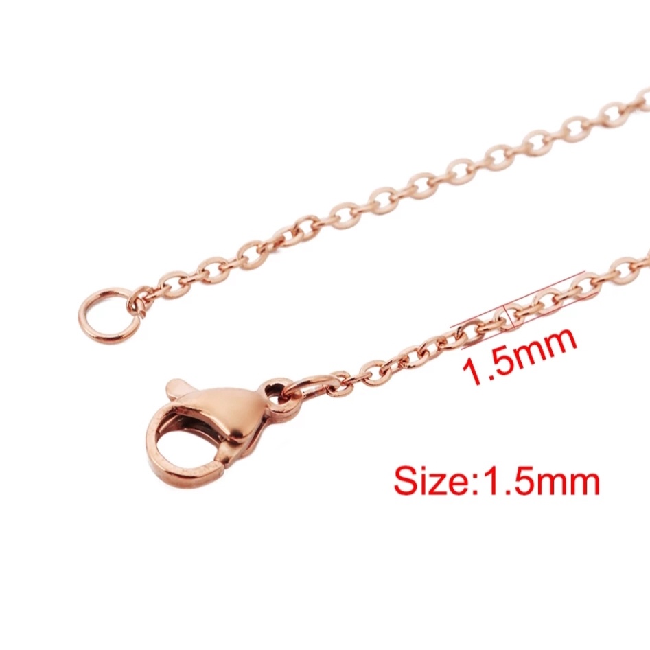 Kalung Stainless Rantai Nuri Tersedia Warna RoseGold, Gold dan Silver
