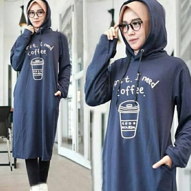 Fourfashion DRESS HODIE WANITA JUMBO COFEE