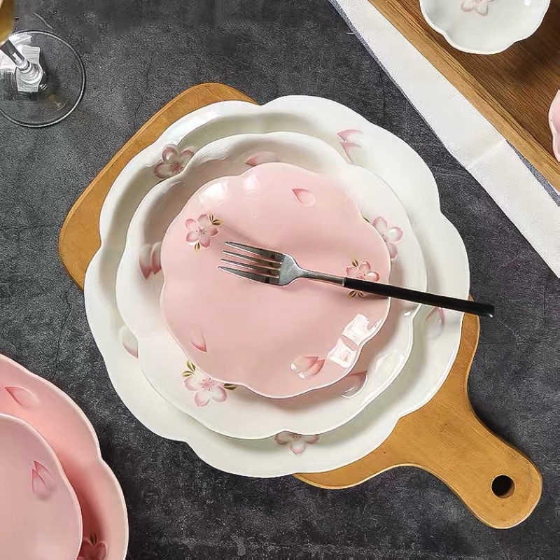 A0152 | JEEA | Piring keramik sakura lucu | sakura ceramic plater set