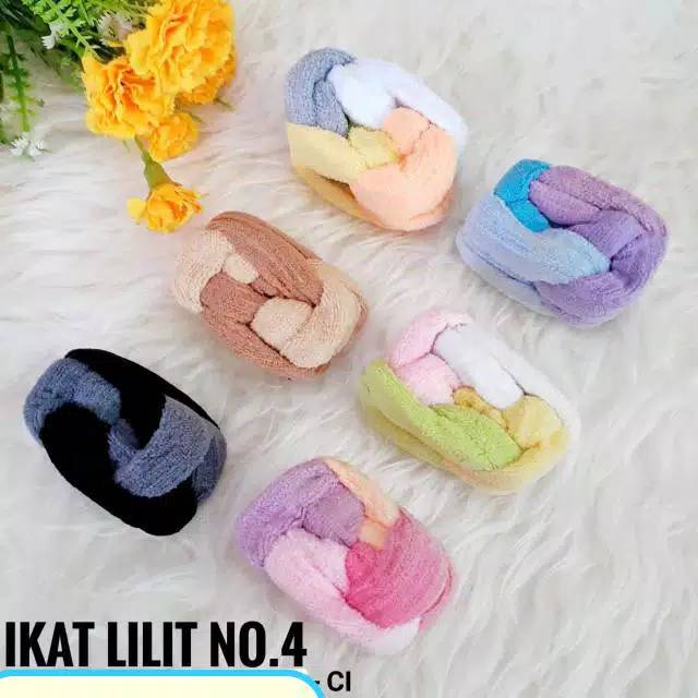 (Lilit 4) IKAT RAMBUT SILANG WARNA LILITAN 4 / KUNCIR RAMBUT / KARET RAMBUT