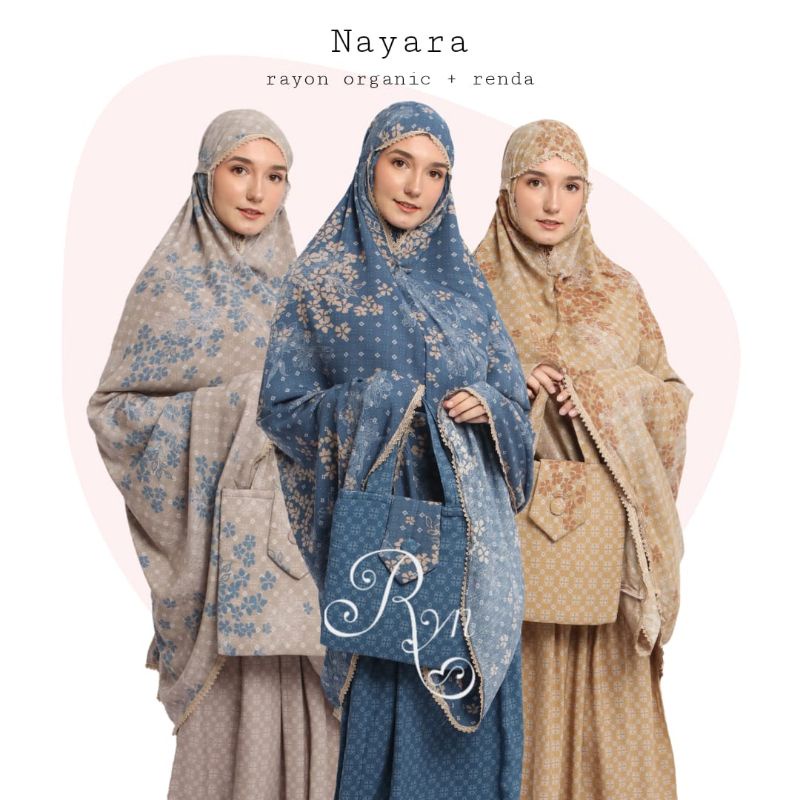 mukena R.Y.N NAYARA Mukenah Dewasa Premium Jumbo Mukenah Renda Rayon VIscose Adem Nyaman Mukenah Tra
