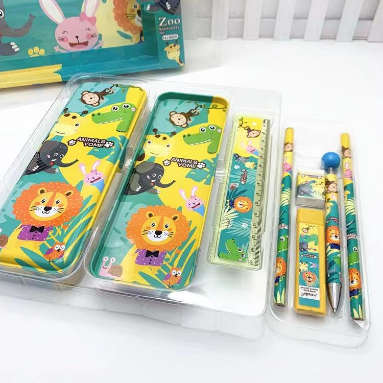 

♘ Kotak Pensil Anak Set 7In1 Stationery Untuk Hadiah Anak / Sekolah / Kotak Pensil Karakter Murah / Alat Tulis ょ