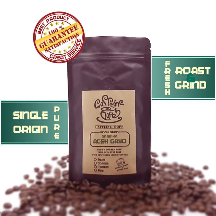 

Kopi Arabika Aceh Gayo 100 Gr Single Origin Bean/Biji & Ground/Bubuk Bean - kkp2458