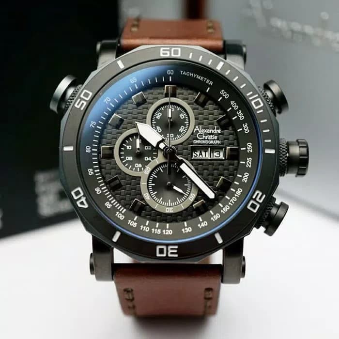 JAM TANGAN PRIA WANITA   ALEXANDRE CHRISTIE AC6308 AC 6308 MAN Black Original