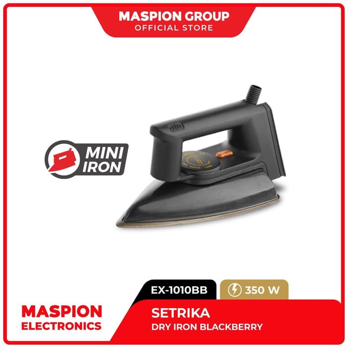 MASPION Setrika Listrik EX 1010 Blackberry (Hitam) - Garansi Resmi 1 Tahun