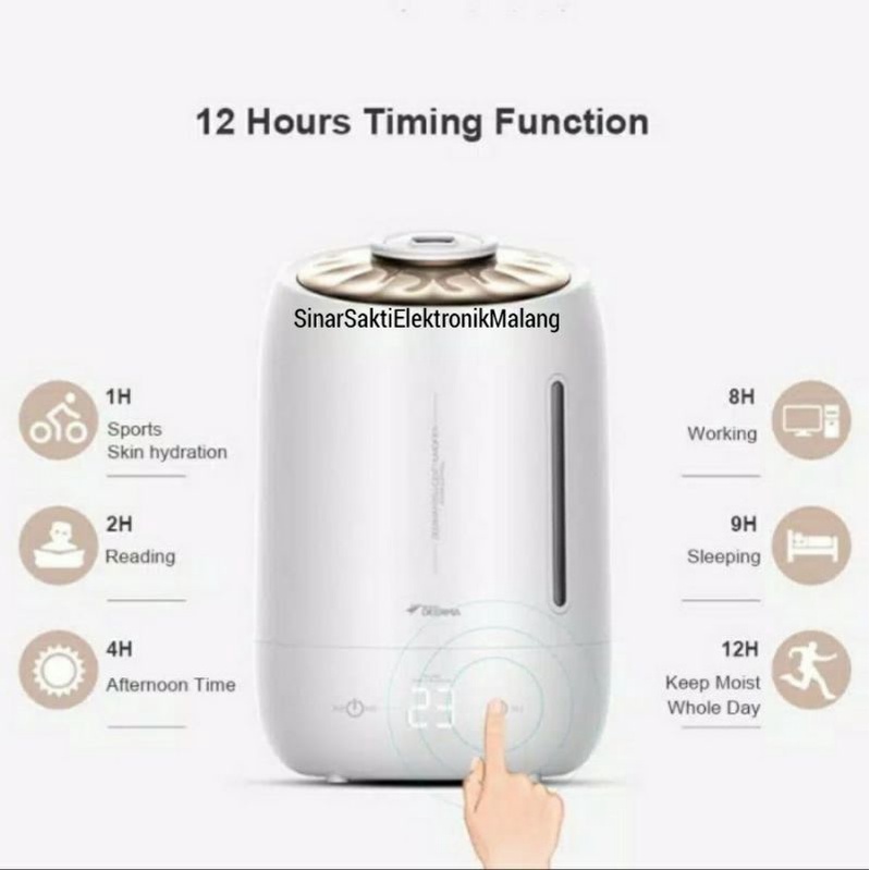 Deerma F600 Air Humidifer 5L Pelembab Udara Touch Control Screen Timer Ultrasonic Difusser F 600 Murah Garansi Resmi Malang