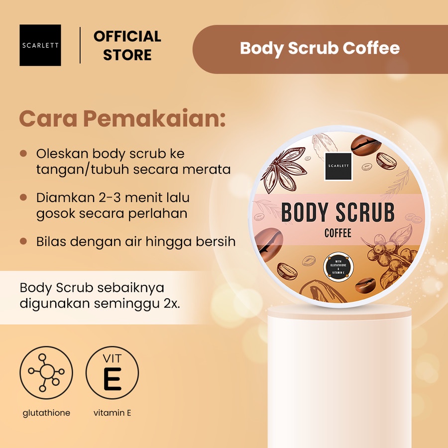 Scarlett Whitening Body Scrub Aroma Coffe Merileksasi dan Melembabkan