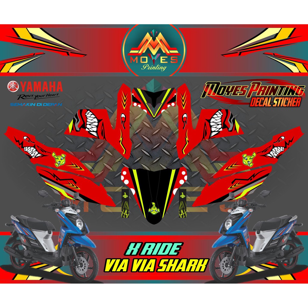 Sticker Motor Yamaha X Ride - Decal Yamaha X Ride - Striping Motor Yamaha X Ride Via Via Shark