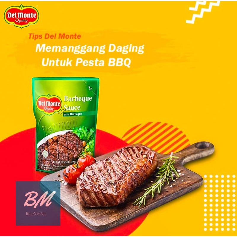 

Delmonte Barbeque Sauce 250 gr / Delmonte BBQ Sauce 250 gr / Saus BBQ Barbekyu Del Monte Standing Pouch 250 gram