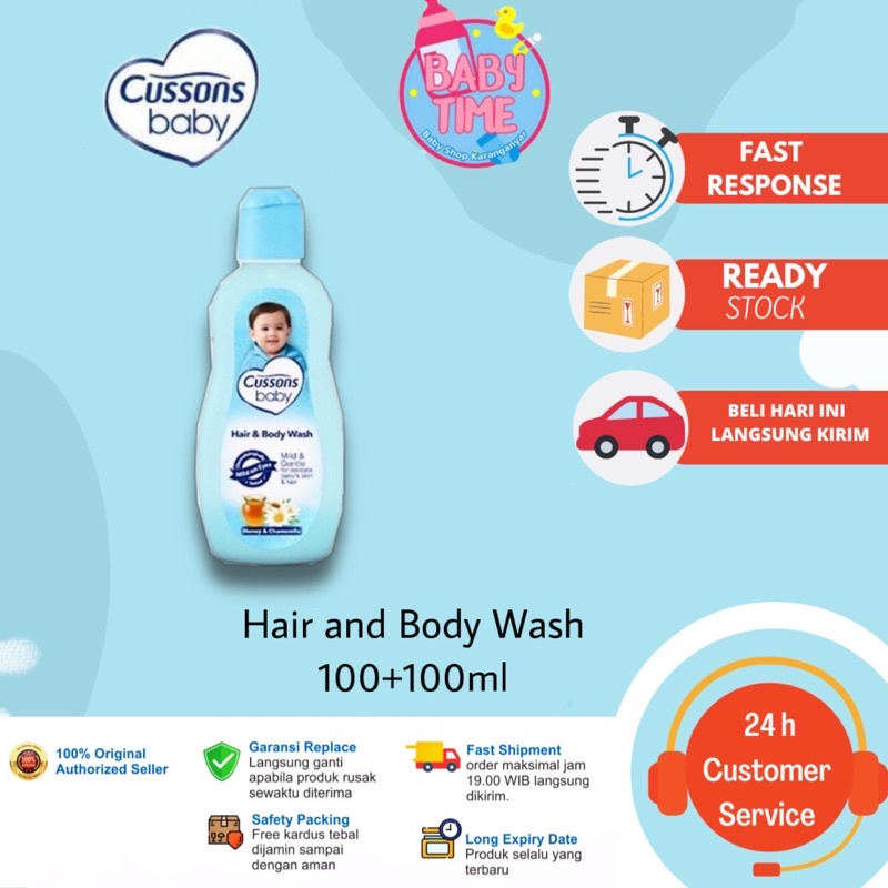 Cussons Baby Hair and Body Wash  Isi: 100ml+100ml / Sabun dan shampoo bayi