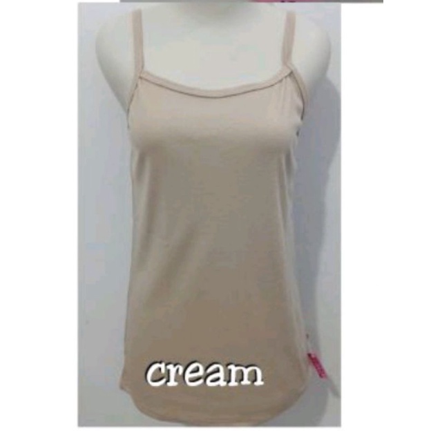TANKTOP WANITA - TANK TOP TALI KECIL - SINGLET - KAOS DALAM WANITA L & XL-Cream