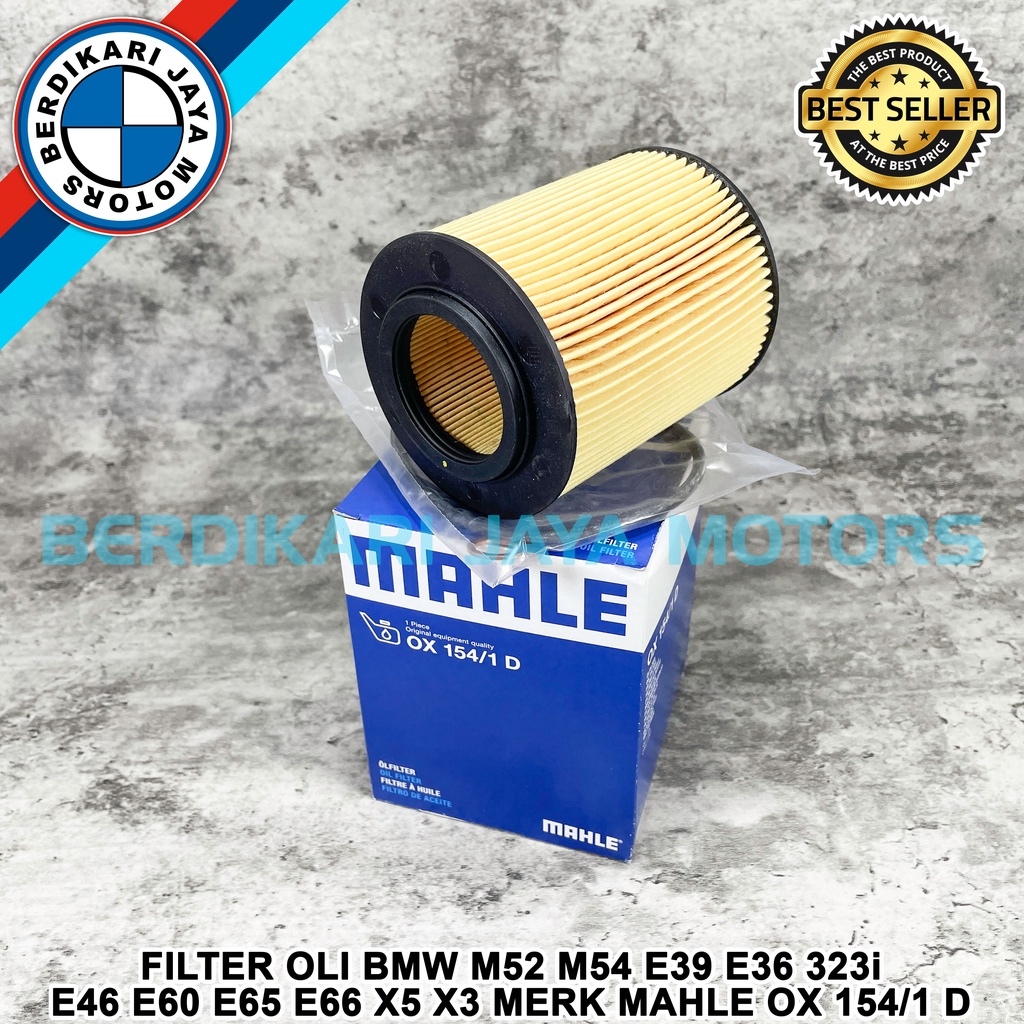 OIL FILTER SARINGAN OLI BMW E36 E39 E46 E60 E65 E66 X3 X5 M52 M54 323I MERK MAHLE OX154/1D OX 154/1 