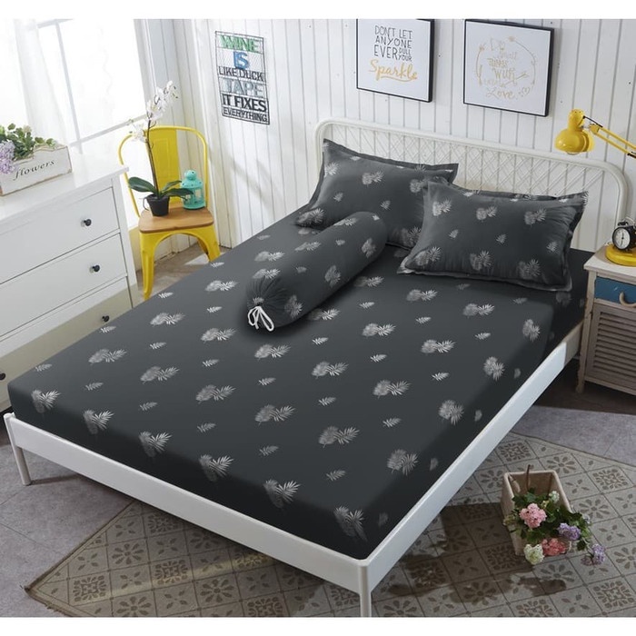 Sprei Queen 160 Dandelion Kintakun D'Luxe Gold Hitam (5in1) T30 #Bantal#Guling#Sprei#Bedcover#Murah