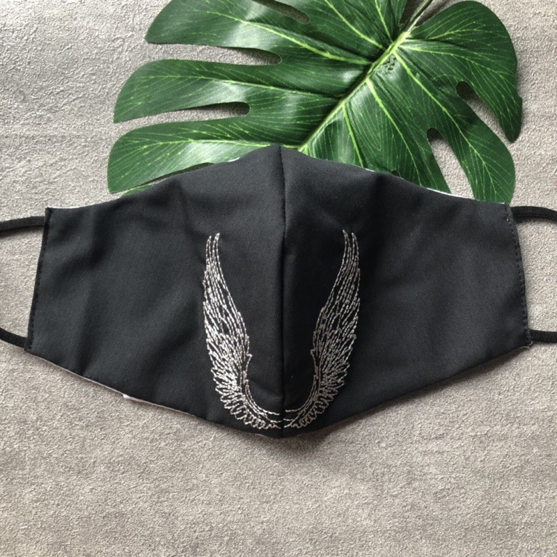 Embroidery Masker Kain Katun Bambu Sulam Bordir