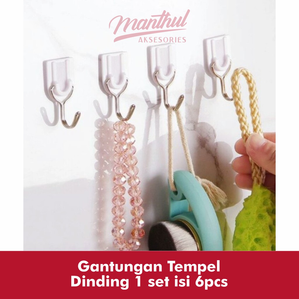 Gantungan 1 set isi 6pcs Tempel Dinding