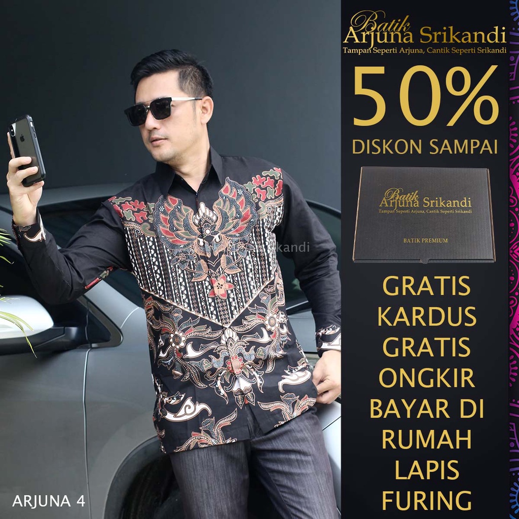 Kemaja Batik Pria Lengan Panjang Baju Hem Atasan Pria Baju Batik Pria Lengan Panjang Modern Baju Bat