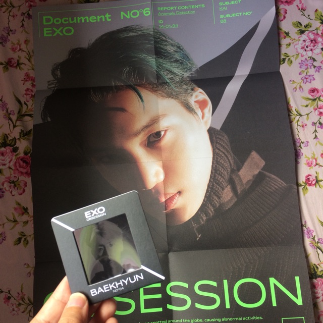 [WTT/WTS] EXO Obsession album EXO ver. Folded Poster Kai Photo Slide Baekhyun