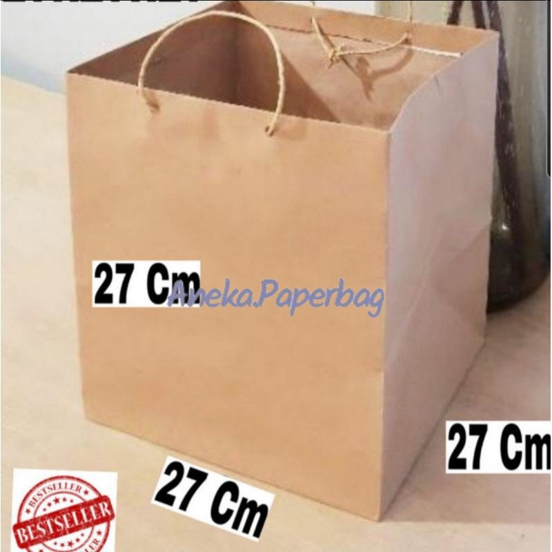 

MINIMAL ORDER 12 PCS!! DAN KELIPATAN!! TIDAK BISA 20 30 40 PCS Paper Bag Dus Nasi Polos XL Jumbo 27x27x27 Tas Kertas Goodie Bag Best Seller