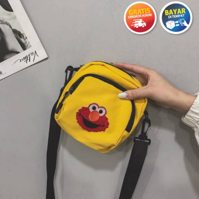 [LOKAL] FF - D1258 Mini elmo tas selempang sling bag mini Double Mini Elmo Morymony