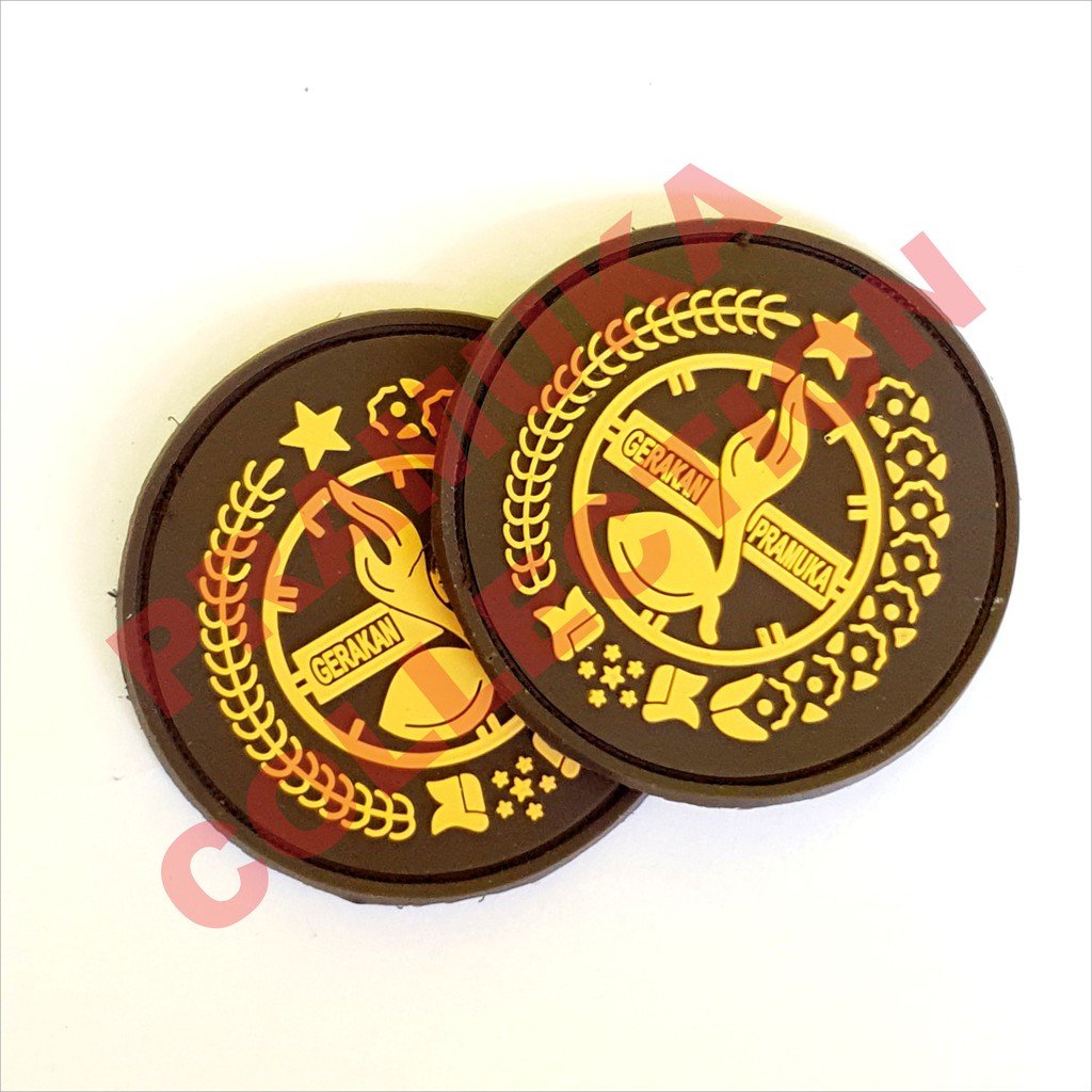 logo patch rubber PRAMUKA TUNAS tempelan emblem karet velcro tactical pramuka
